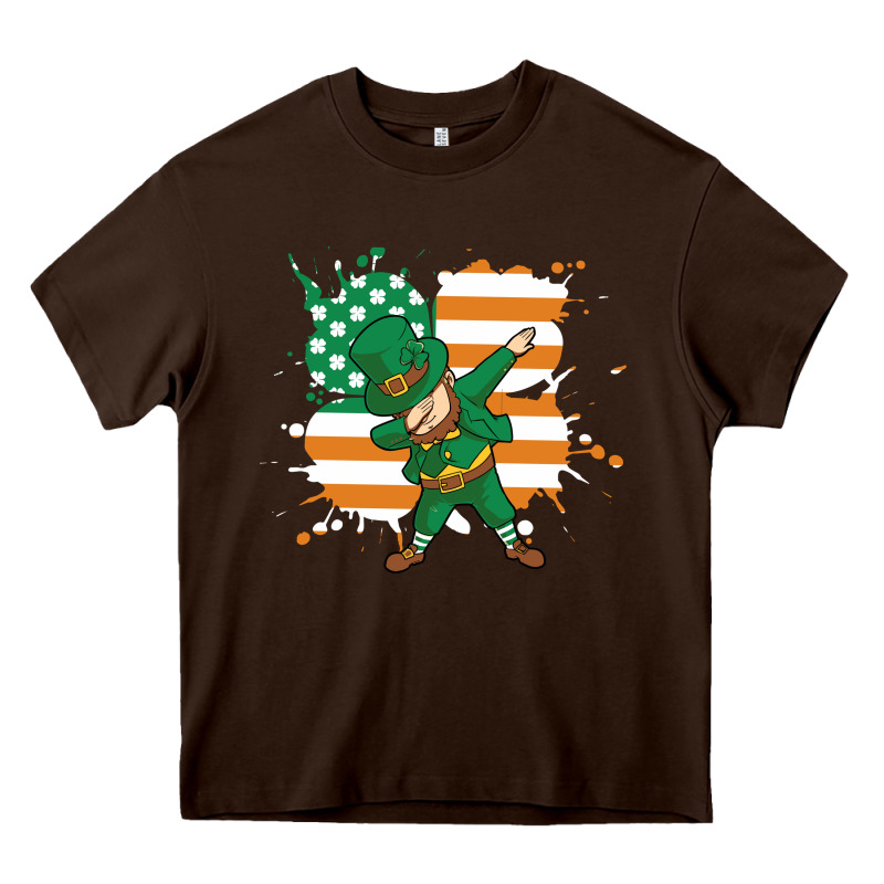 Dabbing Leprechaun Irish American Flag Heavy Core Tee by linhVisuals | Teevron