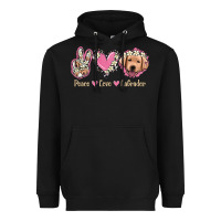 Black Peace Love Labrador Heavyweight Hoodie - Jasminsmagicworld