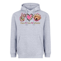Heather Grey Peace Love Labrador Heavyweight Hoodie - Jasminsmagicworld