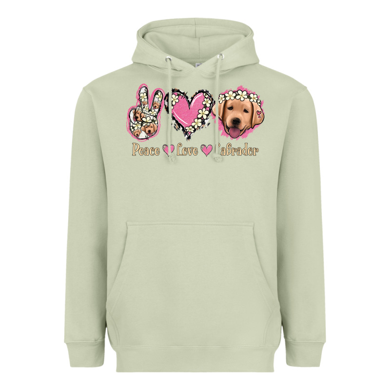 Peace Love Labrador Heavyweight Hoodie by Jasminsmagicworld | Teevron