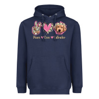 Navy Peace Love Labrador Heavyweight Hoodie - Jasminsmagicworld