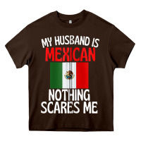 Chocolate Brown my husband is mexican nothing scares me funny husband zip hoodie Heavy Core Tee - linhVisuals