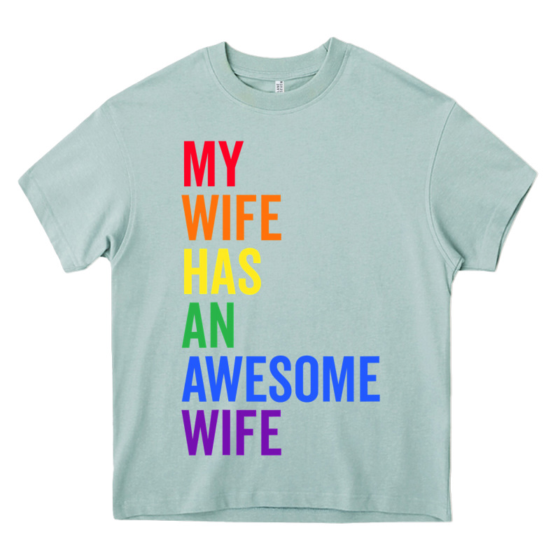 My Wife Has An Awesome Wife Funny Lesbian Wedding Gift T Shirt Heavy Core Tee by linhVisuals | Teevron