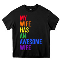 Black my wife has an awesome wife funny lesbian wedding gift t shirt Heavy Core Tee - linhVisuals