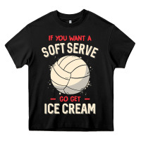 Black funny volleyball if you want a soft serve volleyball t shirt Heavy Core Tee - linhVisuals