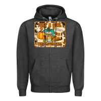 Charcoal Heather just a girl who loves fall cowhide background Zipper Hoodie - Jasminsmagicworld