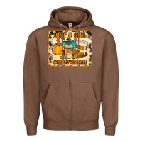 Chestnut just a girl who loves fall cowhide background Zipper Hoodie - Jasminsmagicworld
