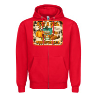 Red just a girl who loves fall cowhide background Zipper Hoodie - Jasminsmagicworld