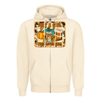 Sandshell just a girl who loves fall cowhide background Zipper Hoodie - Jasminsmagicworld