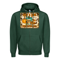 Sports Green just a girl who loves fall cowhide background Zipper Hoodie - Jasminsmagicworld