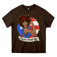 Chocolate Brown puerto rican girl strong t shirt puerto rico pride boricua Heavy Core Tee - linhVisuals