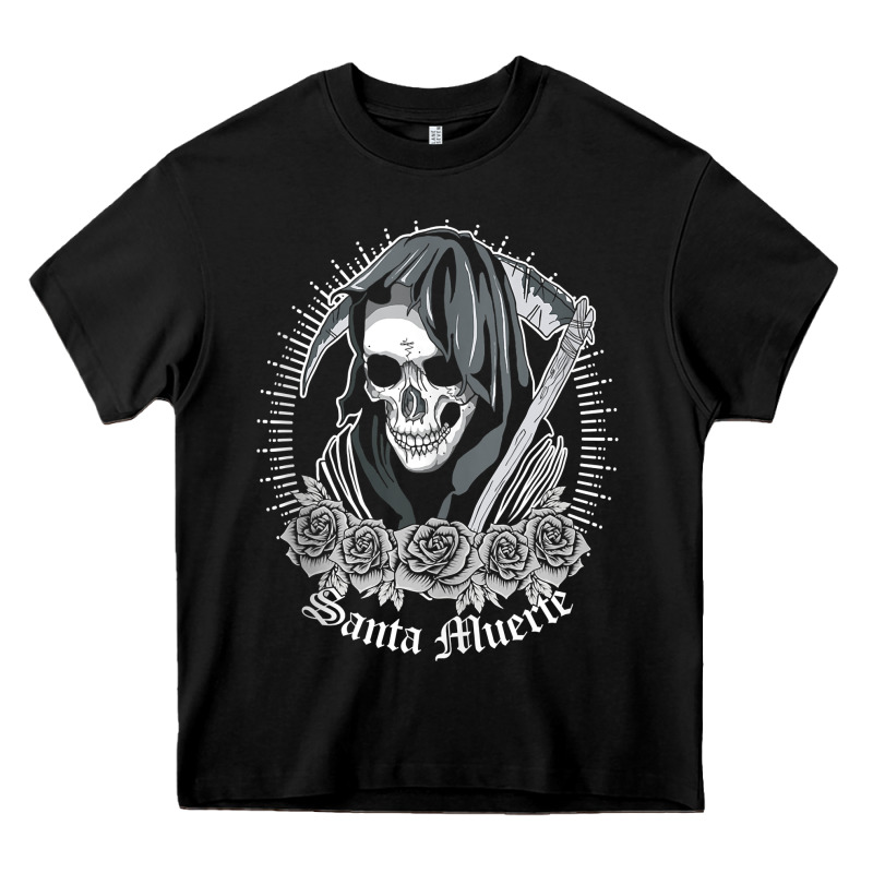 Santa Muerte Female Deity Mexican Satanic Dead Sugar Skull Tank Top Heavy Core Tee by linhVisuals | Teevron