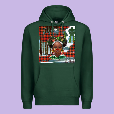 Christmas African Girl Premium Hoodie Designed By Barkaloodesign