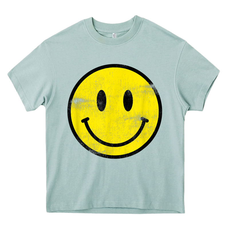 Vintage Retro Happy Smiley Face 80's 90's Aesthetic T Shirt Heavy Core Tee by linhVisuals | Teevron