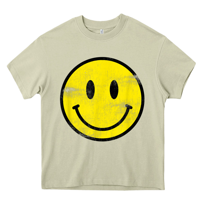 Vintage Retro Happy Smiley Face 80's 90's Aesthetic T Shirt Heavy Core Tee by linhVisuals | Teevron