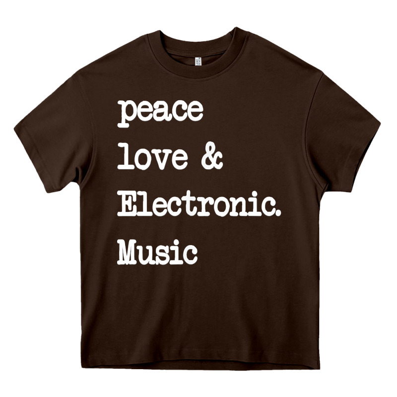 Peace Love & Electronic Music  Edm Techno T Shirt Heavy Core Tee by linhVisuals | Teevron