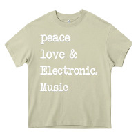 Mossy peace love & electronic music  edm techno t shirt Heavy Core Tee - linhVisuals