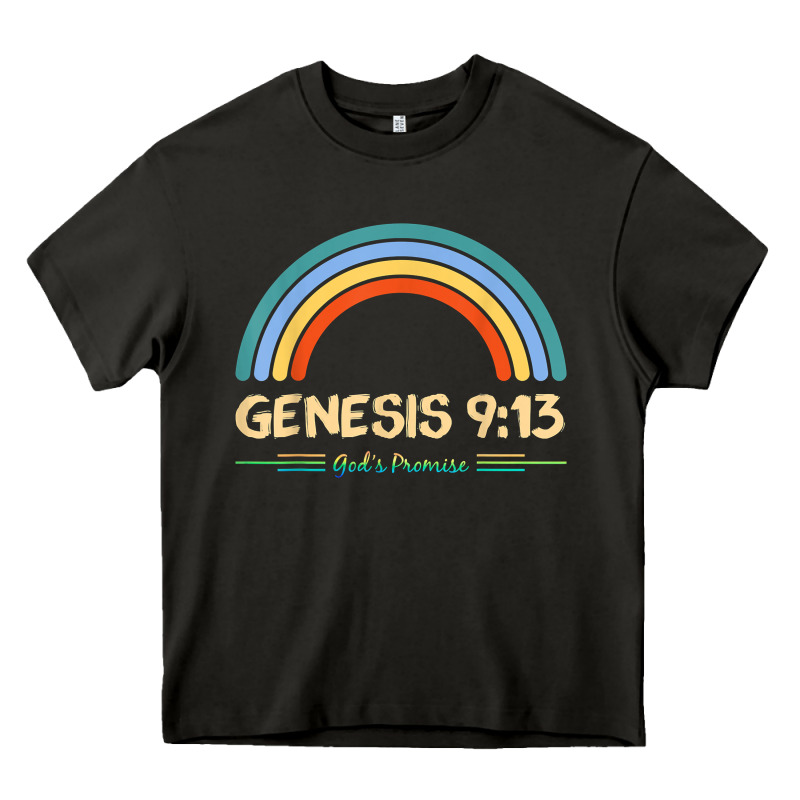 Genesis 913 God's Promise Faithfully Rainbow Bible Verse T Shirt Heavy Core Tee by linhVisuals | Teevron