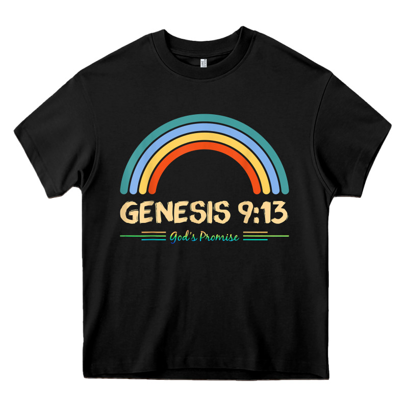 Genesis 913 God's Promise Faithfully Rainbow Bible Verse T Shirt Heavy Core Tee by linhVisuals | Teevron