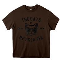 Chocolate Brown cats of downtown reykjavik t shirt Heavy Core Tee - linhVisuals