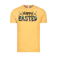 Vintage Mustard Happy Easter Vintage Tee - CowhideDigitalArt