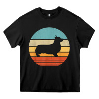 Black corgi retro vintage 60s 70s sunset dog lovers men women t shirt Heavy Core Tee - linhVisuals