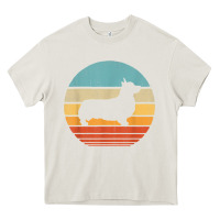 Cream corgi retro vintage 60s 70s sunset dog lovers men women t shirt Heavy Core Tee - linhVisuals