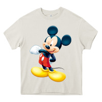 Cream micke mouse Heavy Core Tee - linhVisuals