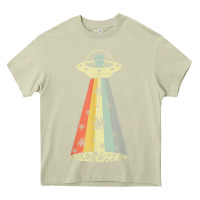 Mossy vintage alien weed pot leaf ufo abduction marijuana cannabis t shirt Heavy Core Tee - linhVisuals