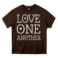Chocolate Brown love one another jesus quote christian t shirt Heavy Core Tee - linhVisuals