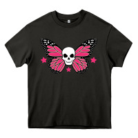 Asphalt butterfly skull Heavy Core Tee - linhVisuals