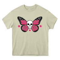 Mossy butterfly skull Heavy Core Tee - linhVisuals