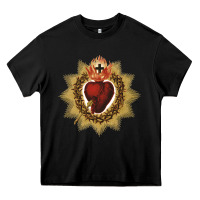 Black sacred heart of jesus catholic devotion t shirt Heavy Core Tee - linhVisuals