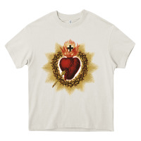Cream sacred heart of jesus catholic devotion t shirt Heavy Core Tee - linhVisuals