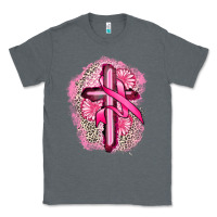Charcoal Heather breast cancer cross Classic Tee - FaDigitalArtStudio