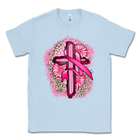Dusty Blue breast cancer cross Classic Tee - FaDigitalArtStudio
