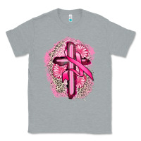Heather Grey breast cancer cross Classic Tee - FaDigitalArtStudio
