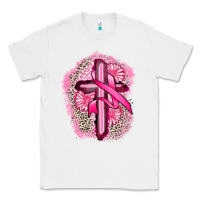 White breast cancer cross Classic Tee - FaDigitalArtStudio