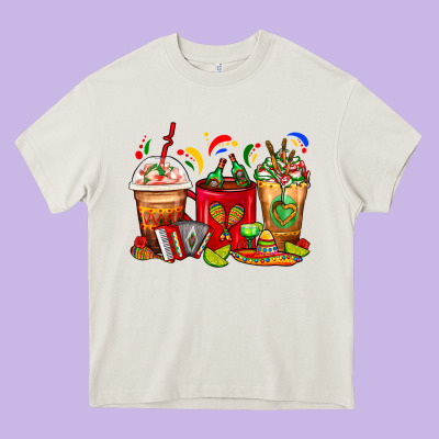 Mexico Coffee Cups Heavy Core Tee Designed By Fadigitalartstudio