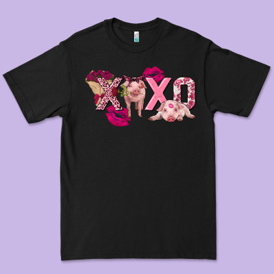 Valentine's Day Pig Xoxo Premium Tee Designed By Fadigitalartstudio