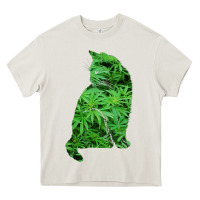 Cream funny cannabis & cat lover marijuana weed smoker art t shirt Heavy Core Tee - linhVisuals