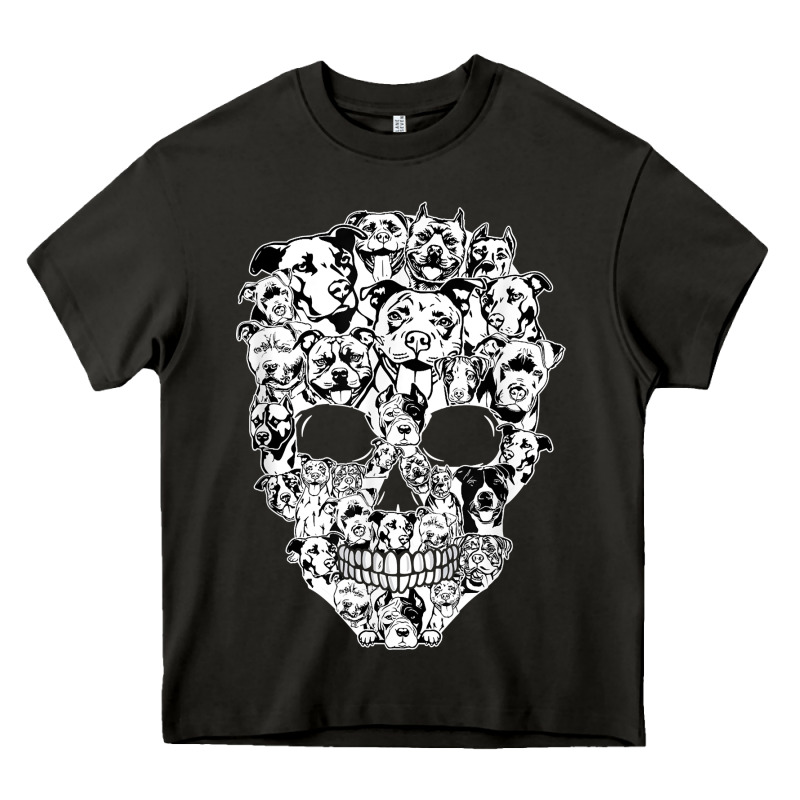 Funny Pitbull Skull Dog Skeleton Halloween T Shirt Heavy Core Tee by linhVisuals | Teevron