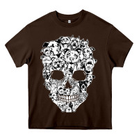 Chocolate Brown funny pitbull skull dog skeleton halloween t shirt Heavy Core Tee - linhVisuals