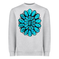 Heather Grey turquoise gemstone jewelny Heavyweight Sweatshirt - RanaPortraitStore