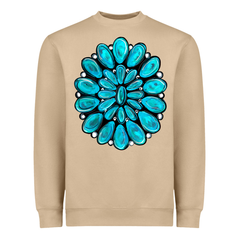Turquoise Gemstone Jewelny Heavyweight Sweatshirt by RanaPortraitStore | Teevron
