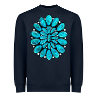 Navy turquoise gemstone jewelny Heavyweight Sweatshirt - RanaPortraitStore