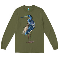 Army Green Louisiana Heron Long Sleeve Tee - LillyAllenDesigns