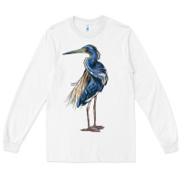 White Louisiana Heron Long Sleeve Tee - LillyAllenDesigns