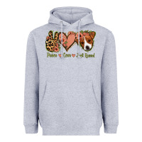 Heather Grey Peace Love Jack Russel Heavyweight Hoodie - Jasminsmagicworld