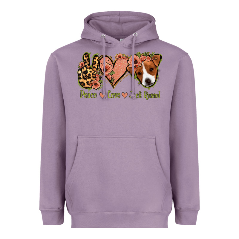 Peace Love Jack Russel Heavyweight Hoodie by Jasminsmagicworld | Teevron